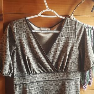 Ann Taylor Loft midi career dress. Empire, wrap bodice. Size 2. EUC.